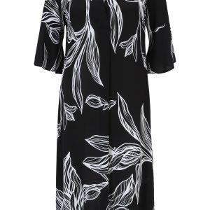 Doris Streich print dress-BLACK/WHITE