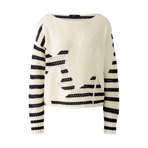 Oui Jumper-NAVY/CREAM
