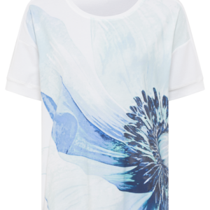 Olsen Flower Splash Front T-shirt-AQUA