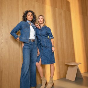 Olsen Anna Wide Leg Jeans-DENIM
