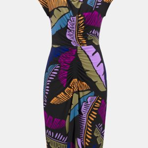 Joseph Ribkoff Tropical Print Dress-BLACK MULTI