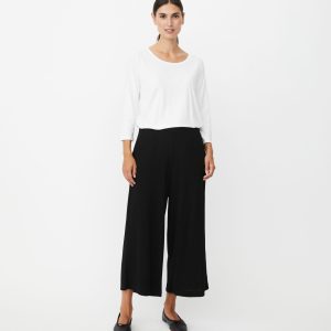 Masai Pryvora Jersey Crepe Trousers-BLACK
