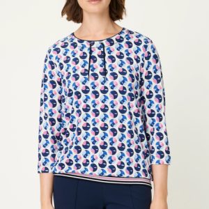 Olsen Spot Top With Elastic Waistband-PEONY PINK