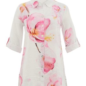 Dolcezza 'Colours Of The Spring' Print Linen Shirt