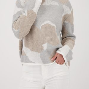 Monari Knit Sweater With Hood-LATTE