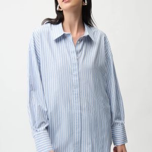 Joseph Ribkoff Stripe Boxy Shirt -BLUE