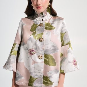 Joseph Ribkoff Signature Floral Jacket-PINK MULTI