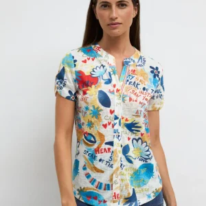 Tinta & Bariloche Luisa Writing Print Top