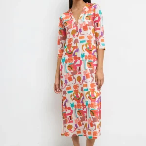 Tinta & Bariloche Ardia 3/4 Sleeve Dress-MANDERIN