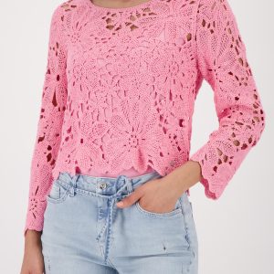 Monari Crotchet Jumper-PINK