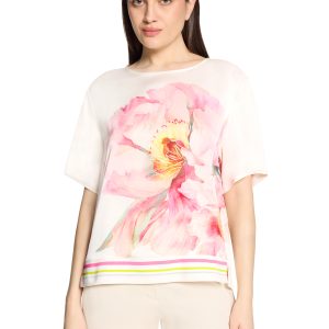 Betty Barclay Rose Blouse-ROSE/WHITE