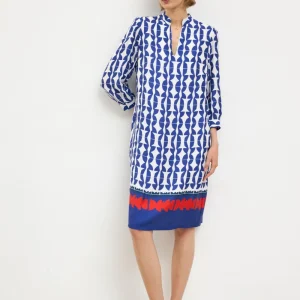 Bariloche Menta Print Dress-BLUE/WHITE