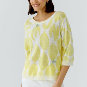 Oui Lemon Print Jumper