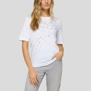 Rabe Diamonte Splatter T-Shirt-WHITE