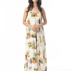 Orientique Guatemala Print Strappy Dress