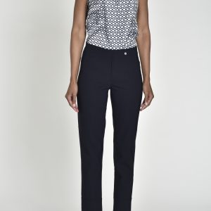 Robell Bella 09 7/8th Trousers with Turn Ups-NAVY