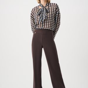 Joseph Ribkoff Wide Leg Pull-On-Trousers-MOCHA