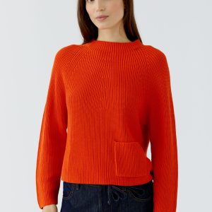 Oui Riya Pullover With Pocket-ORANGE