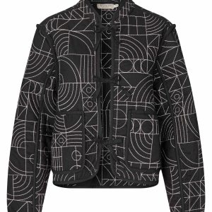 Masai Jalithae Embroidered Quilted Jacket-BLACK