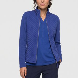 Olsen Quilted Knit Jacket-COBALT