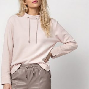 Monari Sweatshirt With Stand Up Collar -ROSEWATER