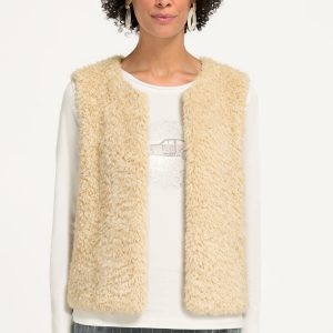 Bianca Fluffy Waistcoat-BEIGE