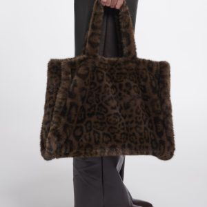 Rino & Pelle Daan Animal Print Shopper-BLACK LEOPARD