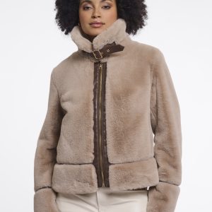 Rino & Pelle Lambra Short Faux Fur Jacket -OAT