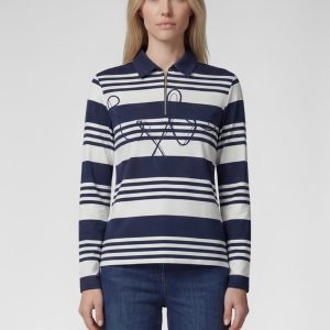 Rabe Stripe Polo Shirt-PACIFIC