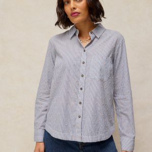 White Stuff Sophie Organic Cotton Shirt-BLUE MULTI