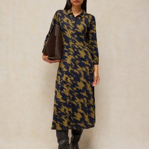 White Stuff Rua Jersey Dress-GREEN MULTI