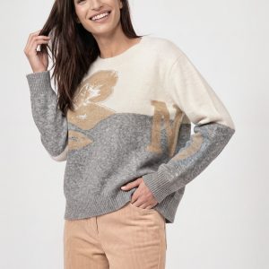 Monari Wool Mix Jumper-GREY MIX